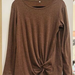 Brown Knotted Women's Top